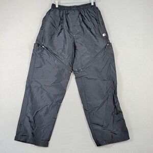 Starter Mens Navy Blue Nylon Track Pants Convertible Zip Off Joggers Medium